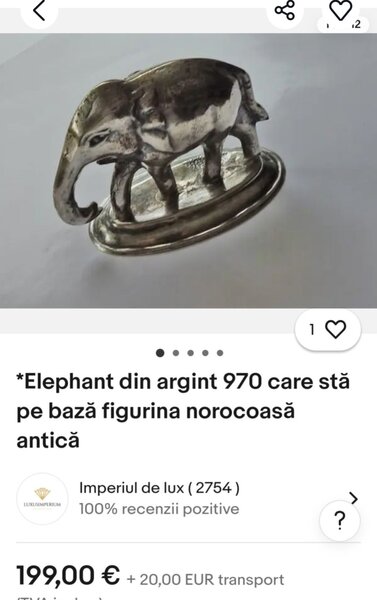 Elefanti din argint 970, marcaj 97 (Triburile Karen din Thailanda)